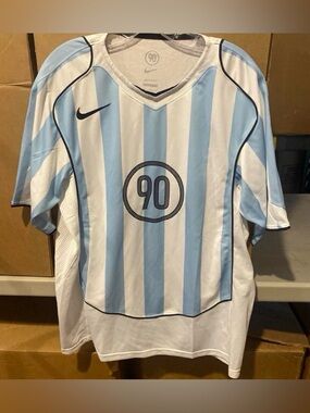 Argentina Licensed 2004 Total 90 Retro Jersey White/Light Blue Men’s Large NWT